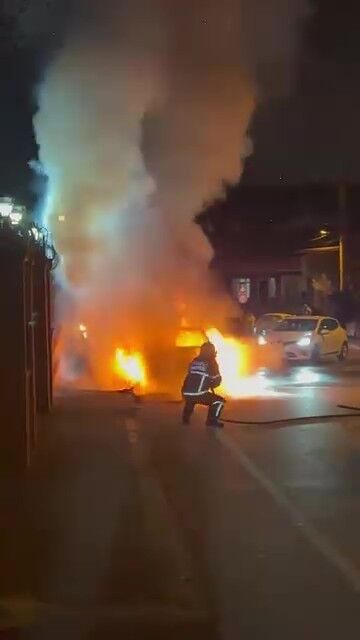 Park halindeki otomobil bir anda alev topuna döndü - 3