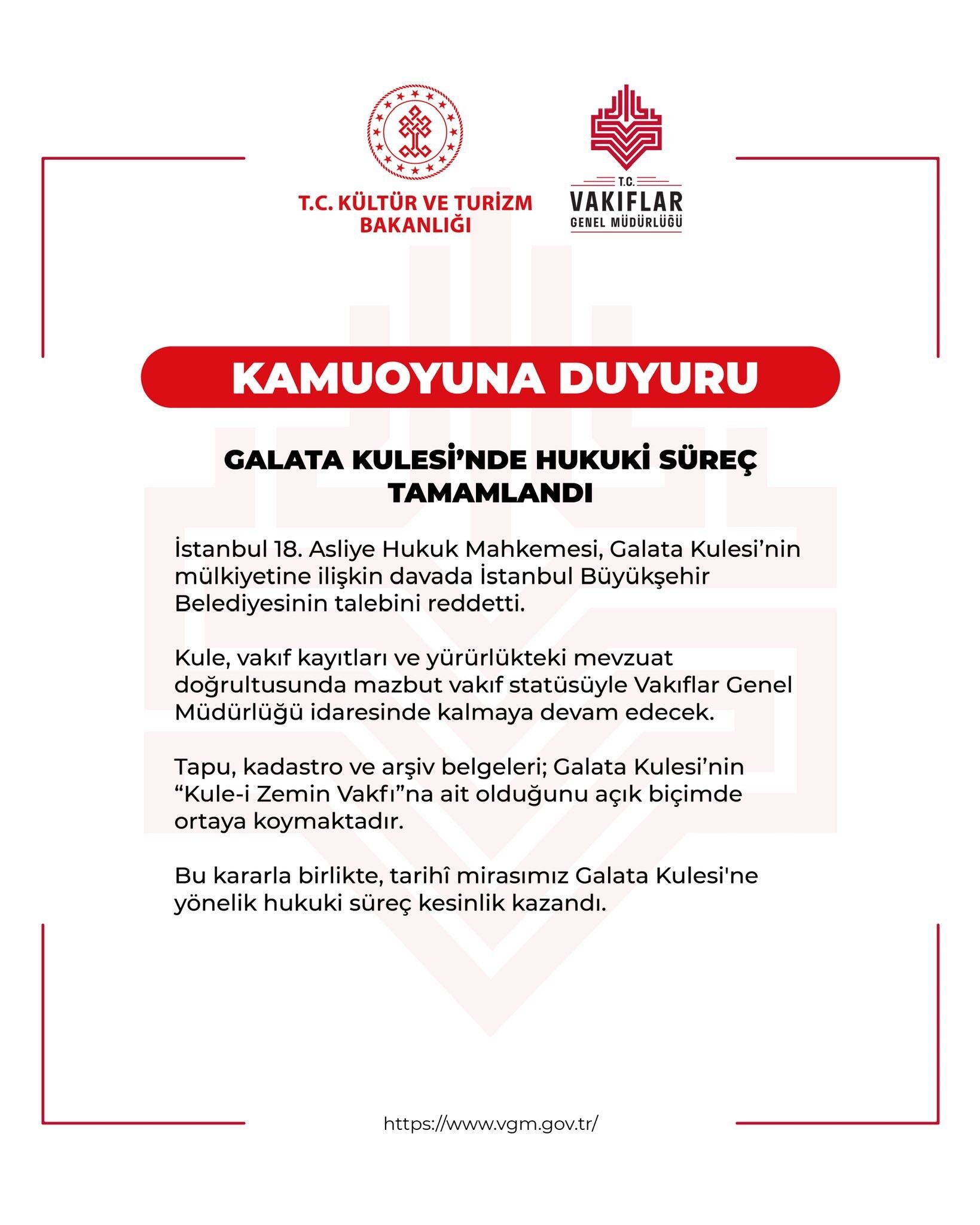 galata kulesi mülkiyet