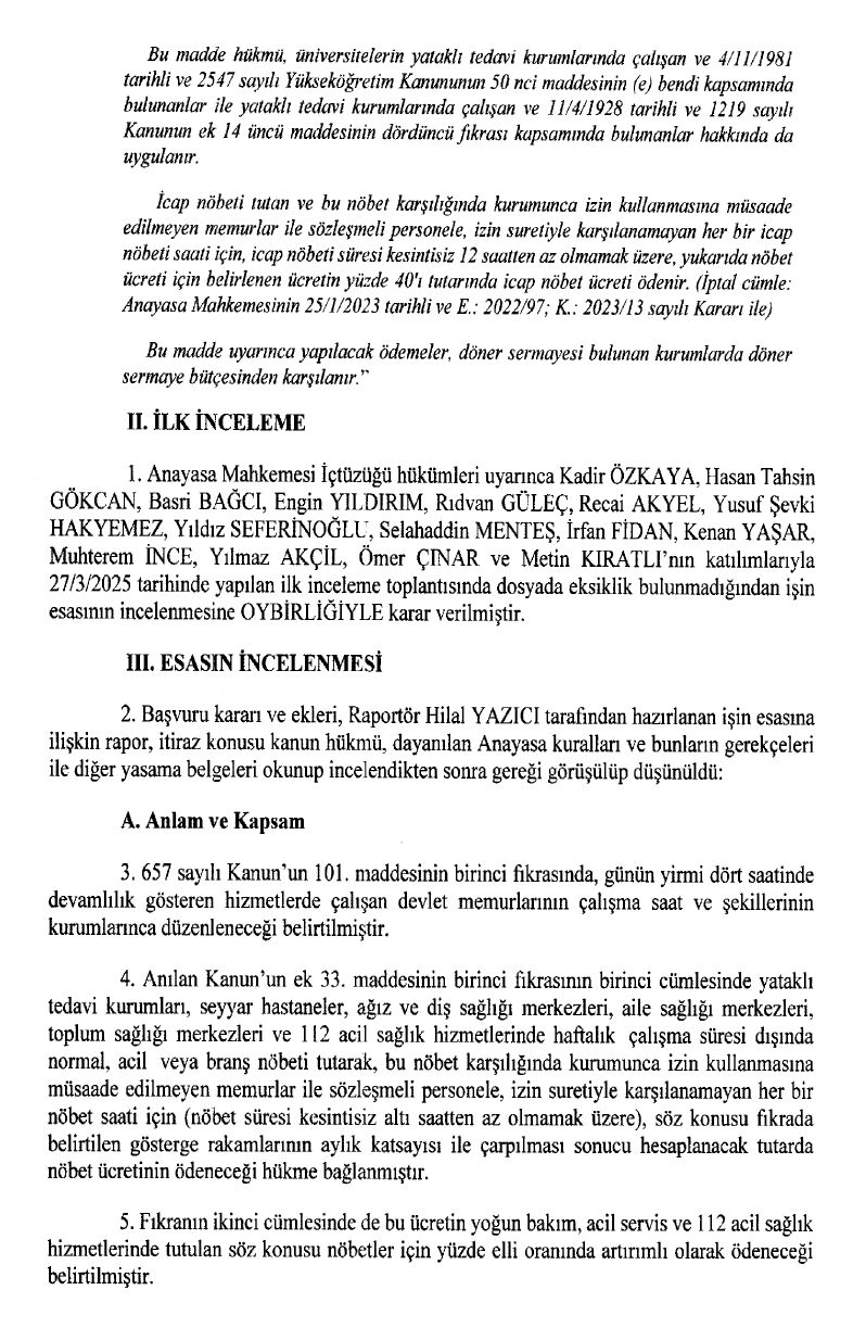 Sağlık Çalışanlarının Nöbet Ücreti Kararı 2