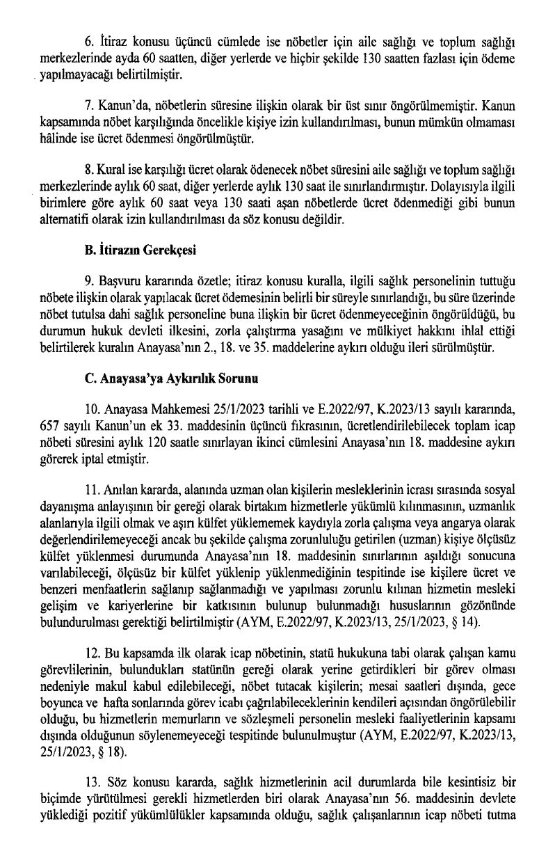 Sağlık Çalışanlarının Nöbet Ücreti Kararı 3