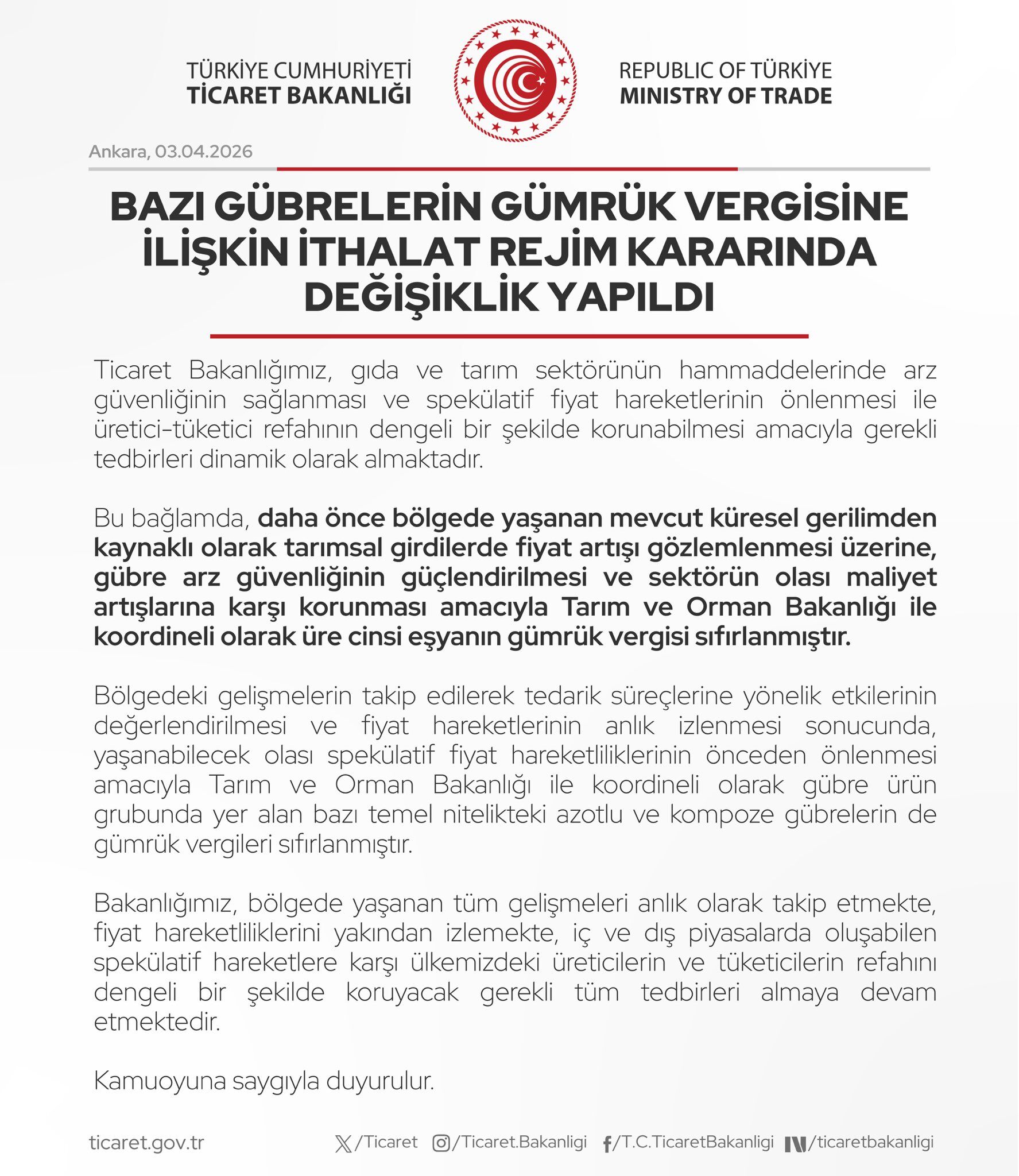 Gübre Ithalatı