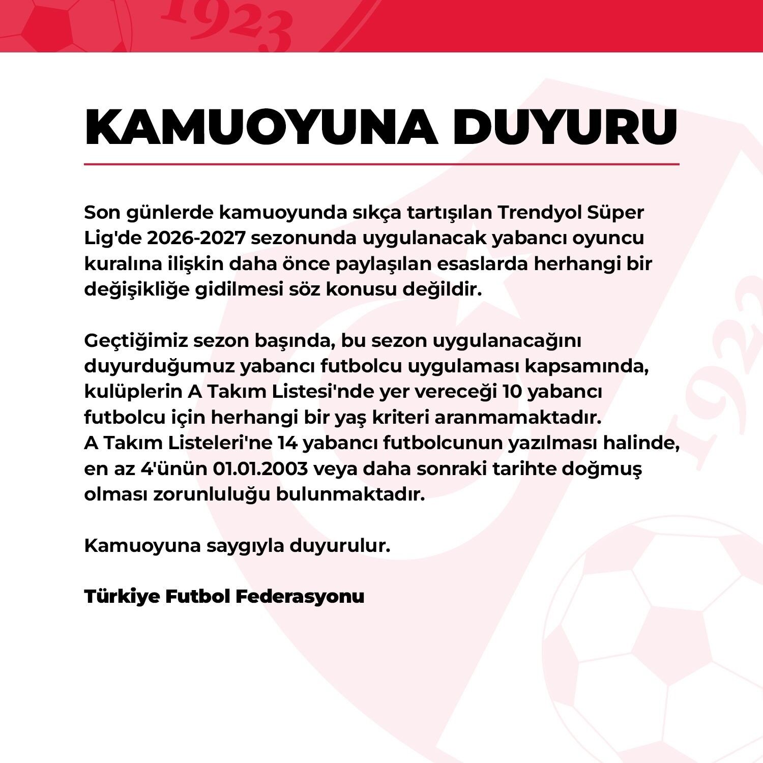 Tff Yabancı Kuralı