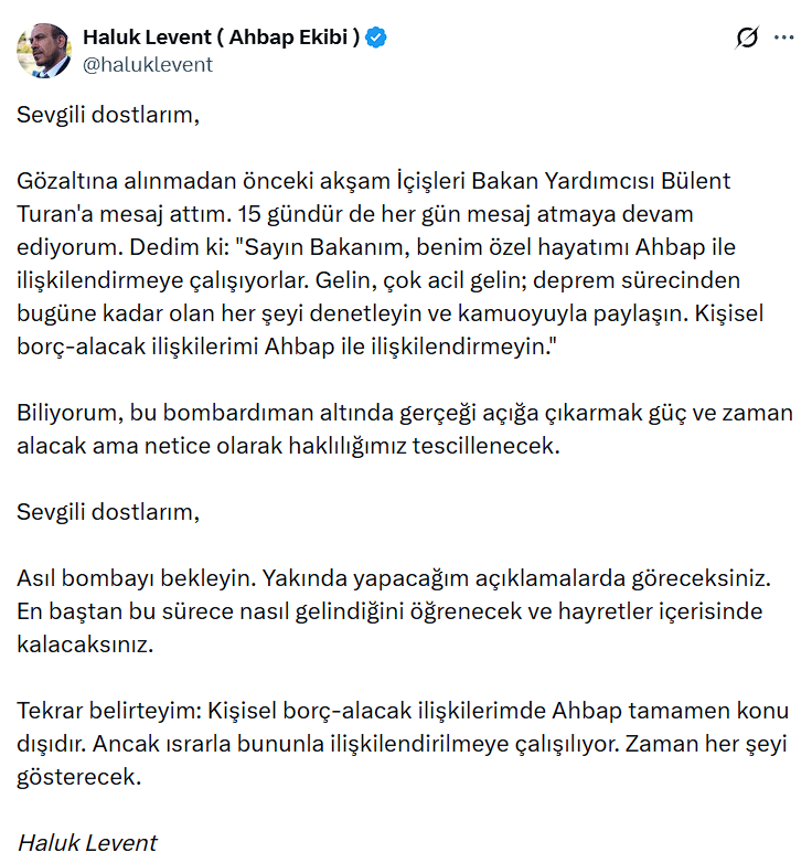haluk levent açıklama