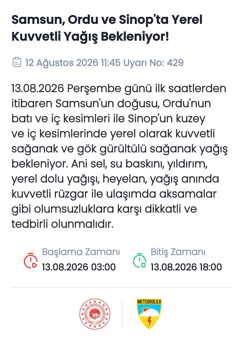 Sağanak Uyarısı (2)