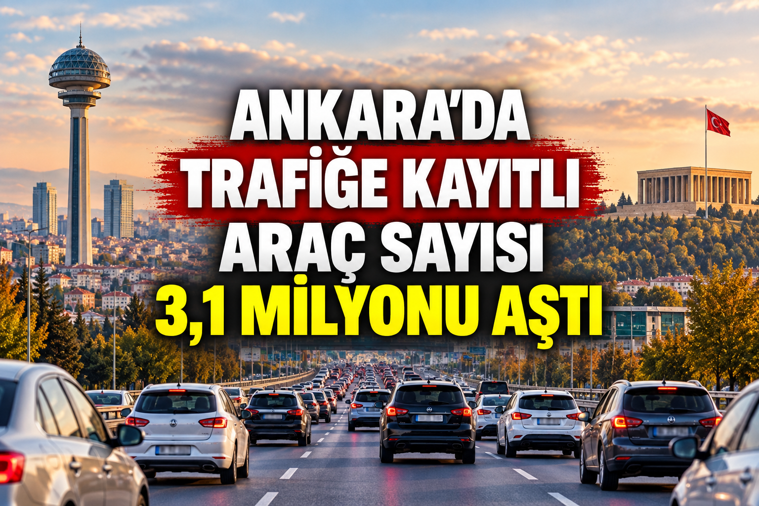 Ankara'da trafiğe kayıtlı araç sayısı 3,1 milyonu aştı
