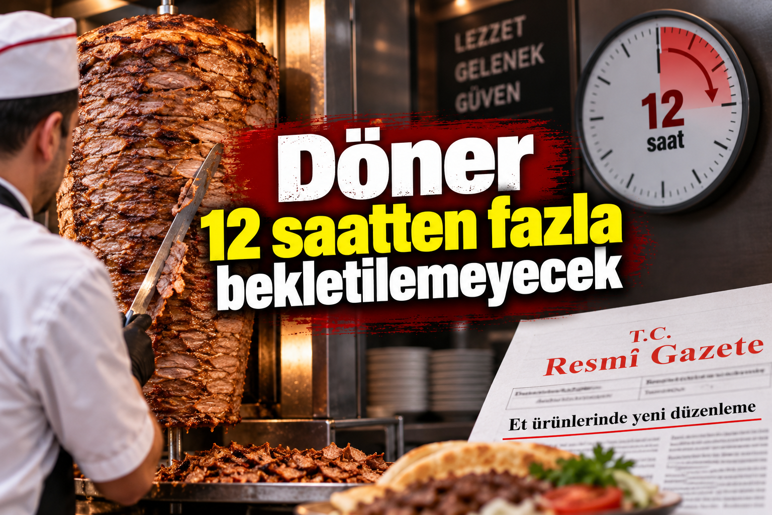Döner 12 saatten fazla bekletilemeyecek