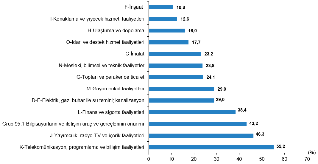 Ekonomik Faaliyet Grubuna Göre Ücretli Bulut Bilişim Kullanan Girişimlerin Oranı (Nace Rev. 2.1), 2026