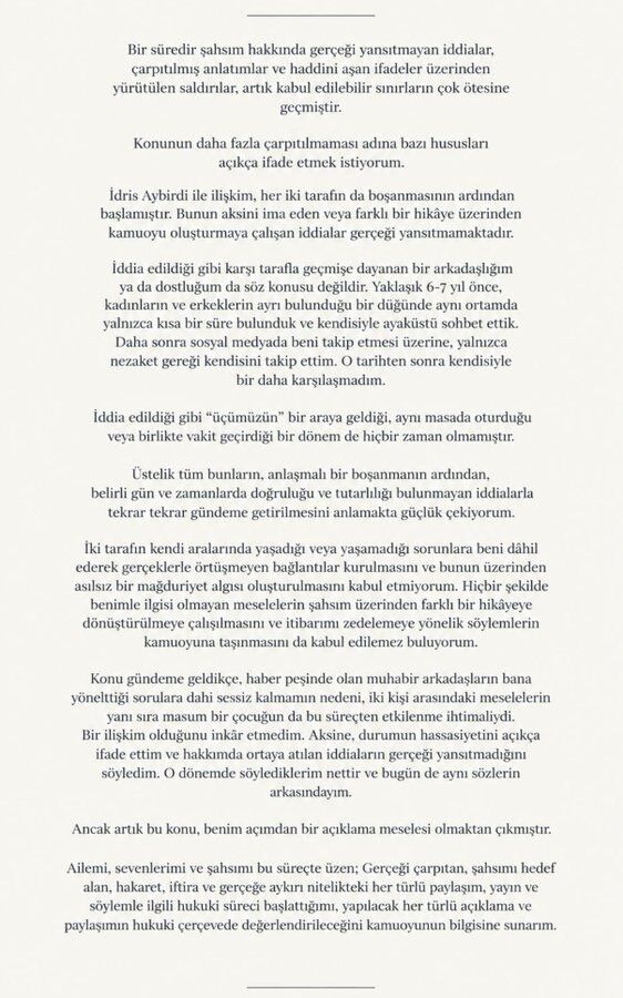 Seray Kaya Açıklama